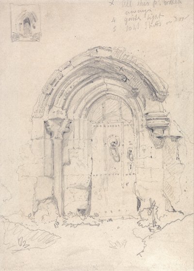 Porch of the Church of Stratton Saint Marys, Norfolk by John Sell Cotman